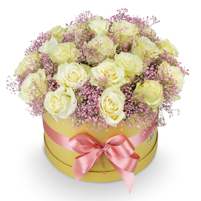 box s ekvádorskými růžemi